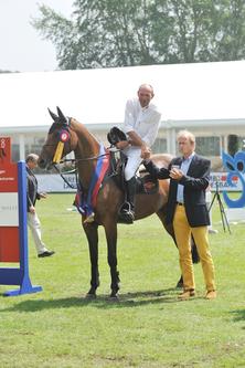 Luftzauber (2007 ESI Auktionsfohlen) mit Gilbert Böckmann amtierender Oldenburger Landeschampion der 6 jährigen Springpferde in Rastede 2013